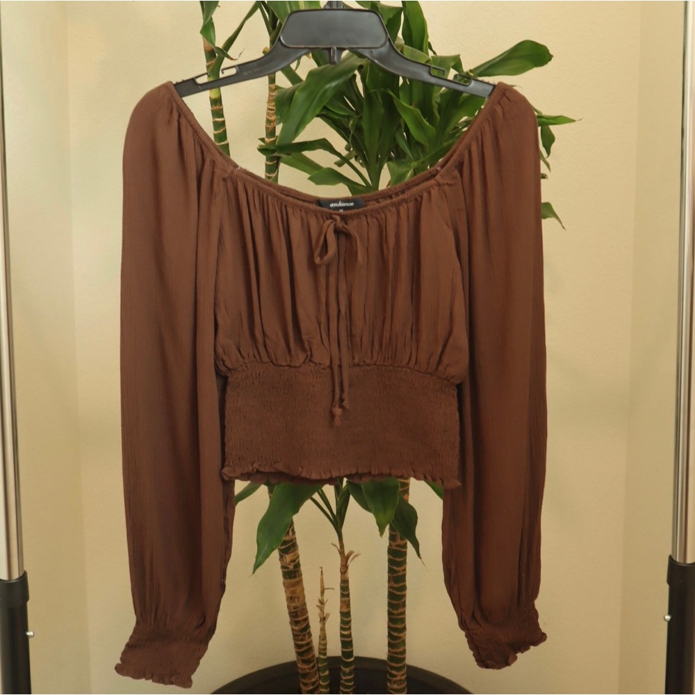 Brown  Long Sleeve Shirt super pretty